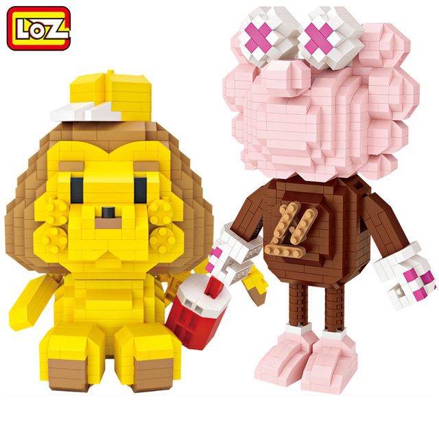 LOZ บล็อกต่อจิ๋ว มีให้เลือก 2 แบบ Pink KAWS & LION (รหัส 9229,9230)