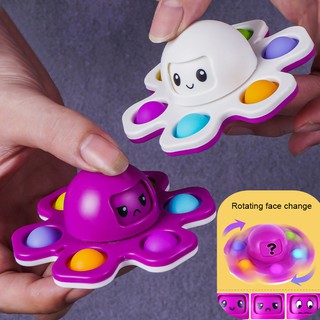 Ready Stock ใหม่ Pop It Fidget Spinner Push Bubble Sensory Face - เปลี่ยน Octopus ของเล่นความเครียดบรรเทาซิลิโคนเด็กการศึกษา Decompression ของเล่น