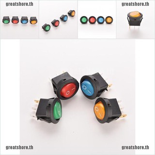 [GREAT] สวิตช์เปิด / ปิด 12V 16A LED DOT ROUND ROCKER SPST TOGGLE SWITCH CAR 4 ชิ้น