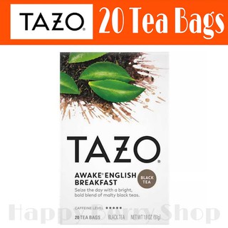 TAZO TEA 🍃 ชาดำ Awake English Breakfast Black Tea⭐พร้อมส่ง⭐ ชาเพื่อสุขภาพ ชาอเมริกา 1 กล่องมี 20 ซอง