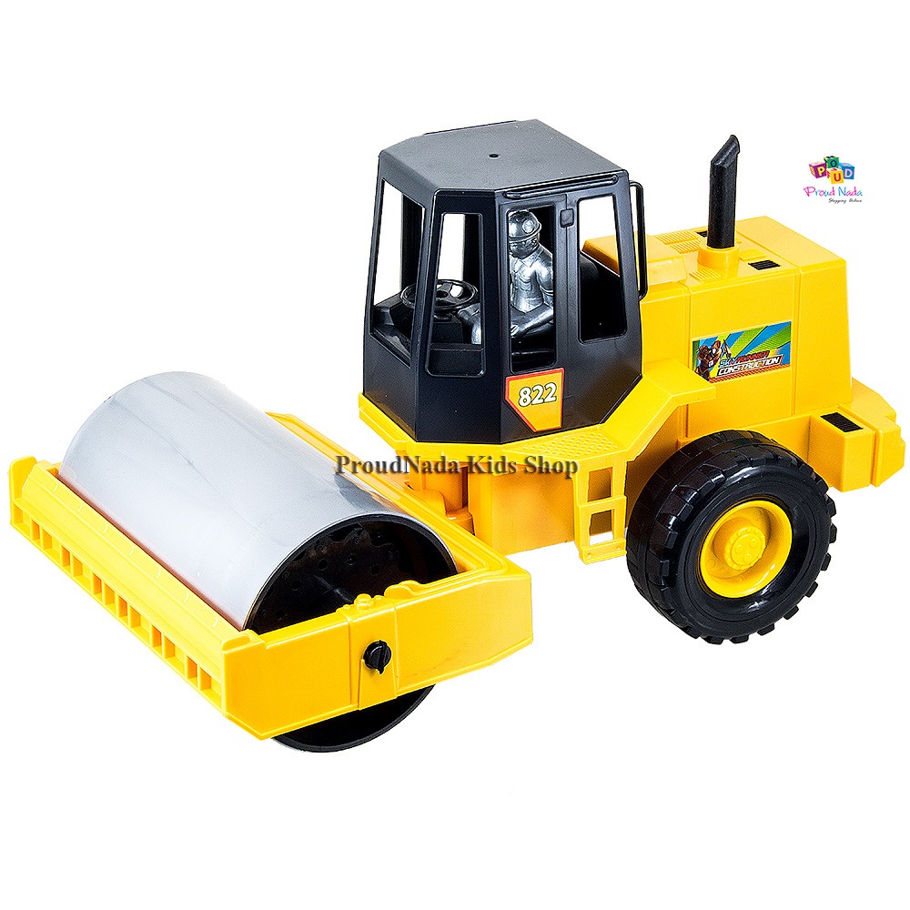 ProudNada Toys ของเล่นเด็กรถบดถนนฝาครอบมีลาน SKYRUNNER CONSTRUCTION NO.822