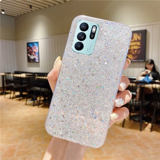 พร้อมส่ง ใหม่ เคสโทรศัพท์มือถือ ซิลิโคนนิ่ม TPU ใส แต่งกลิตเตอร์ เพชร ดาวอวกาศ ระยิบระยับ สําหรับ OPPO Reno6 Z Reno 6 5G Reno5 Pro Reno5 5G OppoReno6Z