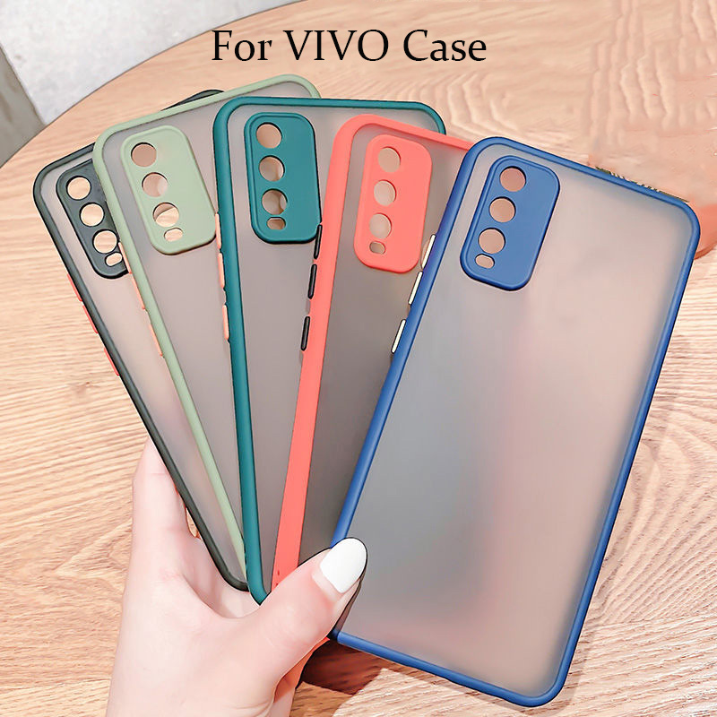 เคสขอบสีหลังด้าน Vivo Y76 5G Y3S Y12A V21 5G/Y31 2021/Y12S/Y20/Y30/Y50/Y11/Y17/Y15/Y12 เคสกันกล้อง Y21 2021/Y21T/T1X 025