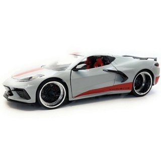 โมเดลรถเหล็กCHEVROLET CORVETTE STINGRAY สเกล1:24รายละเอียดสวยประตูข้างฝากระโปรงหน้าท้ายเปิดปิดได้เป็นโมเดลสำหรับตั้งโชว์