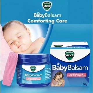 VICKS BABY BALSAM 50 G สูตรอ่อนโยน สำหรับเด็กทารกอายุ3เดือนขึ้นไป #3672