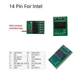 โมดูลรักษาความปลอดภัย สําหรับ Intel Trusted Platform Module 14-pin TPM 2.0 Module