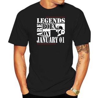 เสื้อยืดผ้าฝ้ายพิมพ์ลายแฟชั่น เสื้อยืดแขนสั้น ผ้าฝ้าย พิมพ์ลาย Legends Are Born On January 01 แฟชั่นฤดูร้อน สําหรับผู้ชา