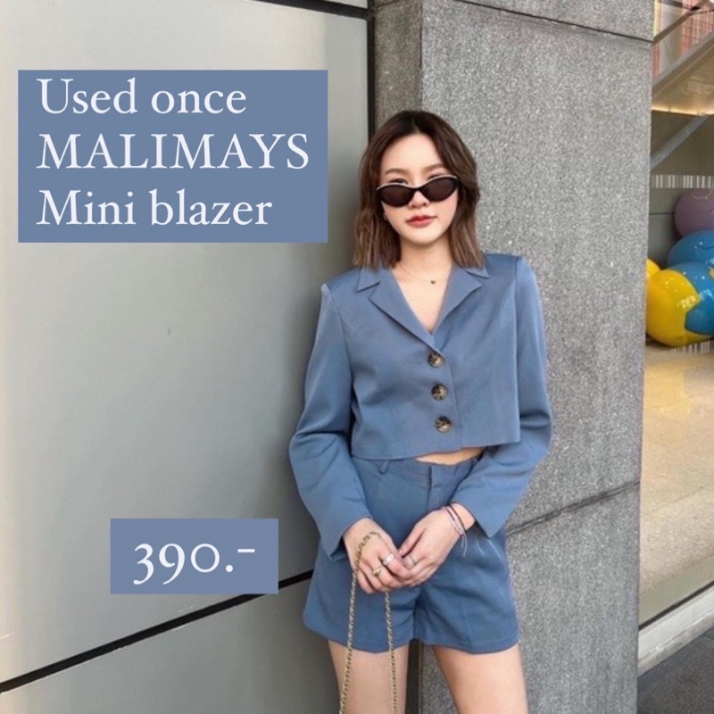 Used once - malimays mini blazer สีฟ้า