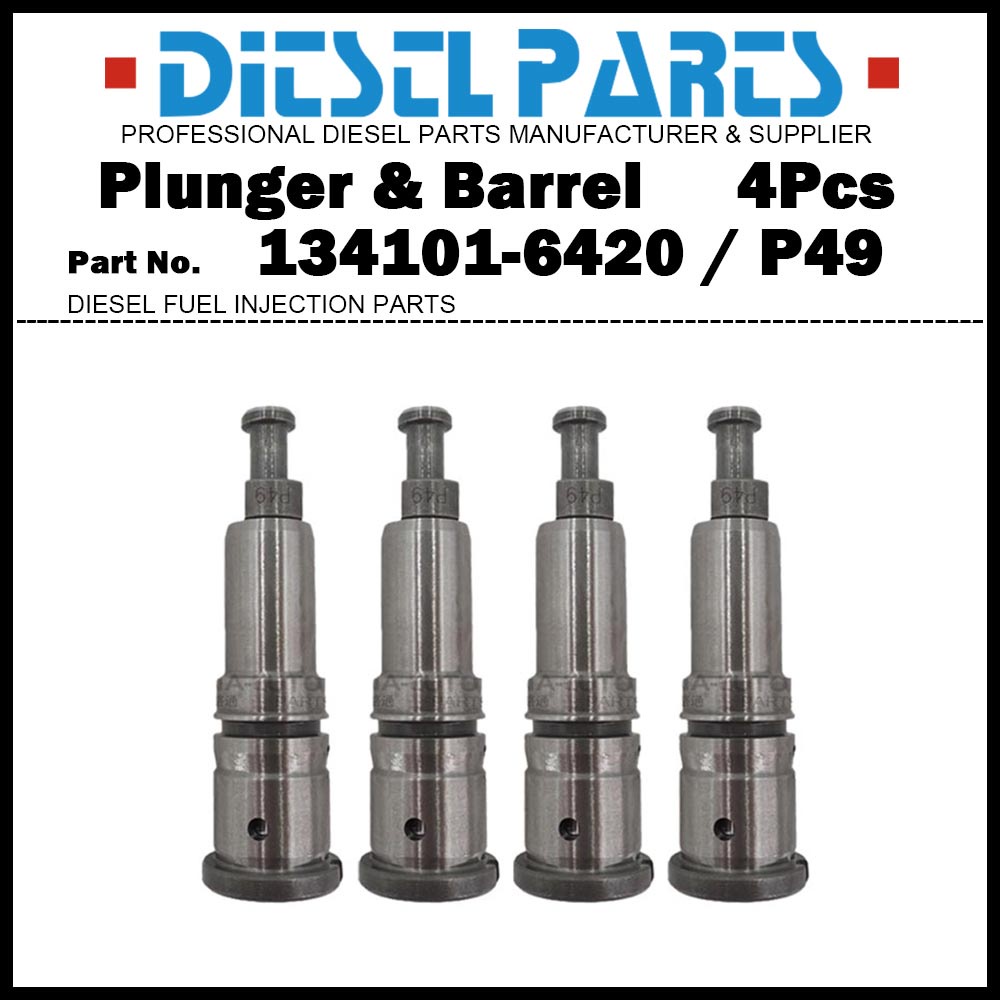 4 ชิ้น/เซ็ต P49 Plunger และชุดประกอบบาร์เรล 134101-6420 9411610328 ฉัน704362 สําหรับ Mitsubishi Fuso