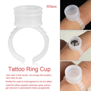 ถ้วยคอนเทนเนอร์สําหรับใส่หมึกสักคิ้ว 100/200/500 ชิ้น Tattoo Ink Rings