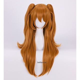 Asuka วิกผมหางม้าสังเคราะห์ ทนความร้อน สีส้ม 2 ชิ้น