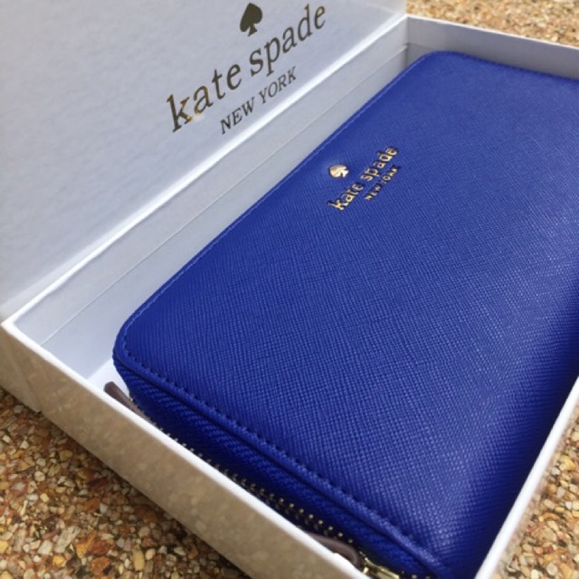 ▶️ Kate Spade แท้กระเป๋าสตางค์ซิปรอบ รุ่น CEDAR STREET LACEY สีน้ำเงิน