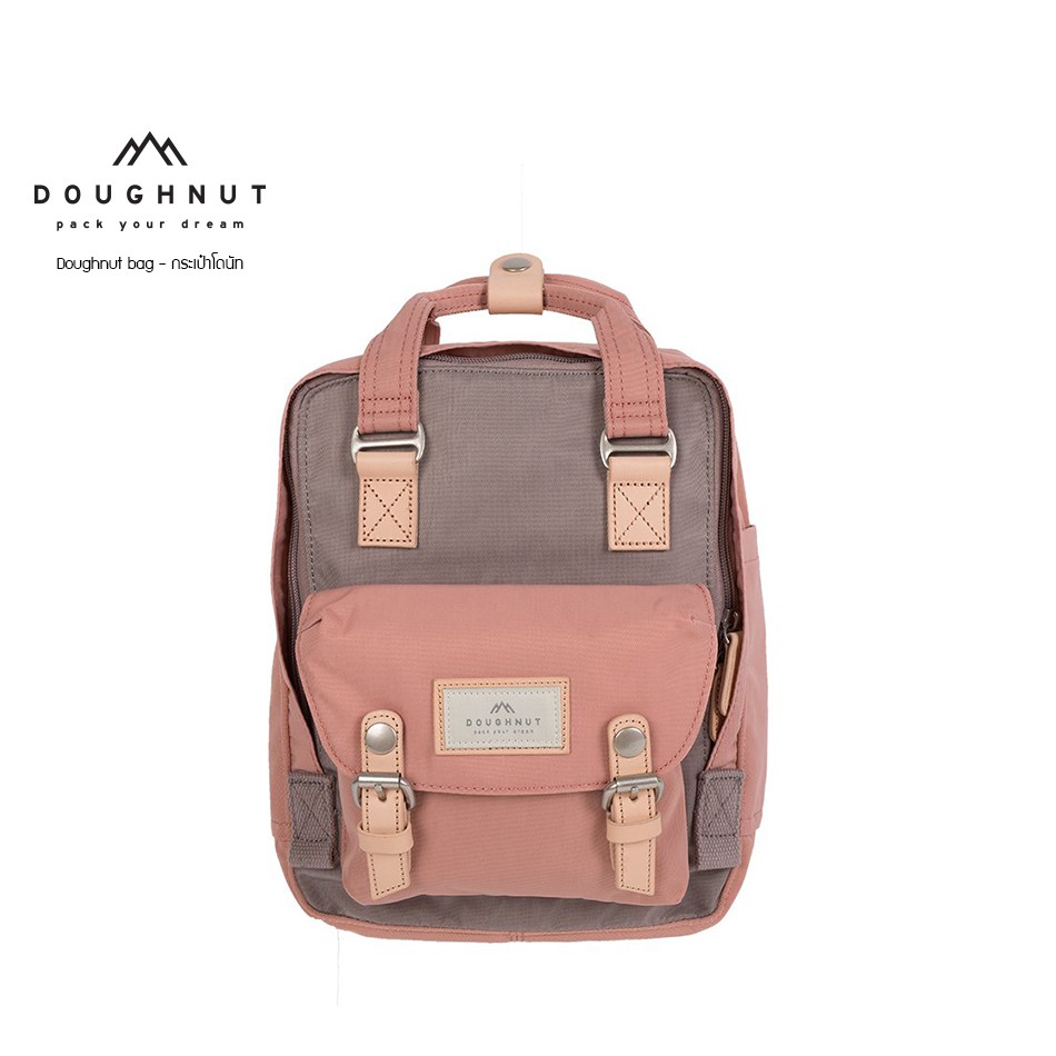 DOUGHNUT BAG Macaroon Mini Chestnut ตัวกระเป๋าโดนัทกันน้ำได้ ผลิตจากผ้า