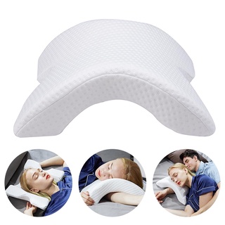 【บลูไดมอนด์】Curved Cervical Pillow for Couples Memory Foam Pillow Sleeping Neck Support Cusion Hollow Design Orthopedic