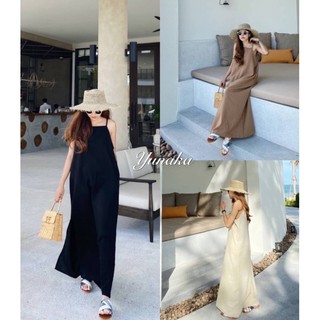 🧺Minimal linin dress เดรสสายเดียวผ้าลินิน เรียบ หรู ใส่ง่ายชุดเดียวจบเลยจ้า มีความมินิมอล