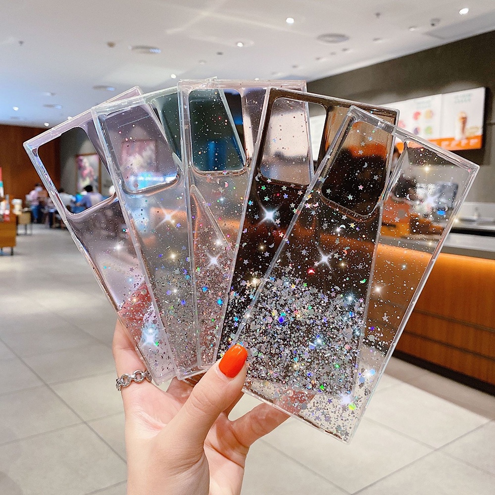 Bling ดาวเลื่อมเคสโทรศัพท์ใสสําหรับ Samsung Galaxy S25 S24 S23 S22 หมายเหตุ 20 Ultra S24 FE หมายเหตุ 10 Plus Lite ปกอ่อน