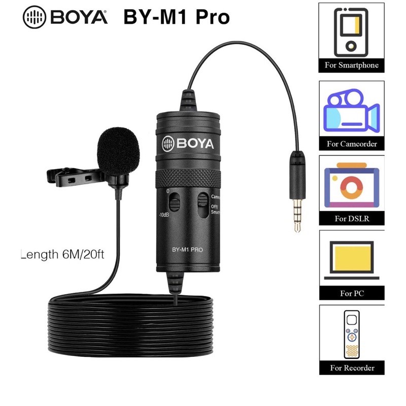 BOYA BY-M1 Pro Condenser Microphone ไมโครโฟน สำหรับไลฟ์สด สำหรับสมาร์ทโฟน กล้อง