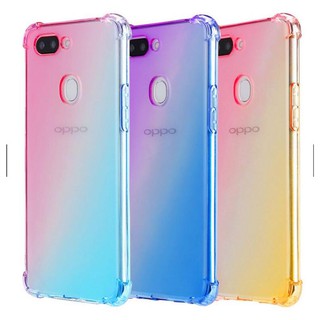 เคสมือถือแบบใส ไล่สี สำหรับ Oppo A3s A7 A5s A83 F7 F9 F11 Pro