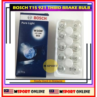 หลอดไฟ Bosch Pure Light W16W 12V 16W 921 T15 T-15 10 ชิ้น