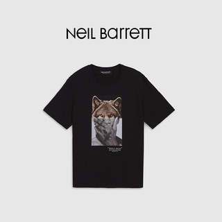 เสื้อยืดแขนสั้น พิมพ์ลายหมาป่า NEIL BARRETT Neo Bennett HYBRIDS สําหรับผู้ชายS-5XL