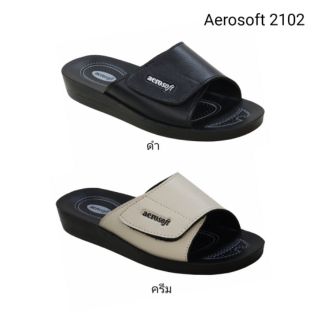 Aerosoft รุ่น 2102 สีดำ สีครีม Size 36-41 รองเท้าแตะสวมผู้หญิง
