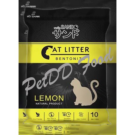 SANDO Cat Litter Bentonite Lemon 10L ทรายแมวเบนโทไนท์ ซานโดะ กลิ่นมะนาว