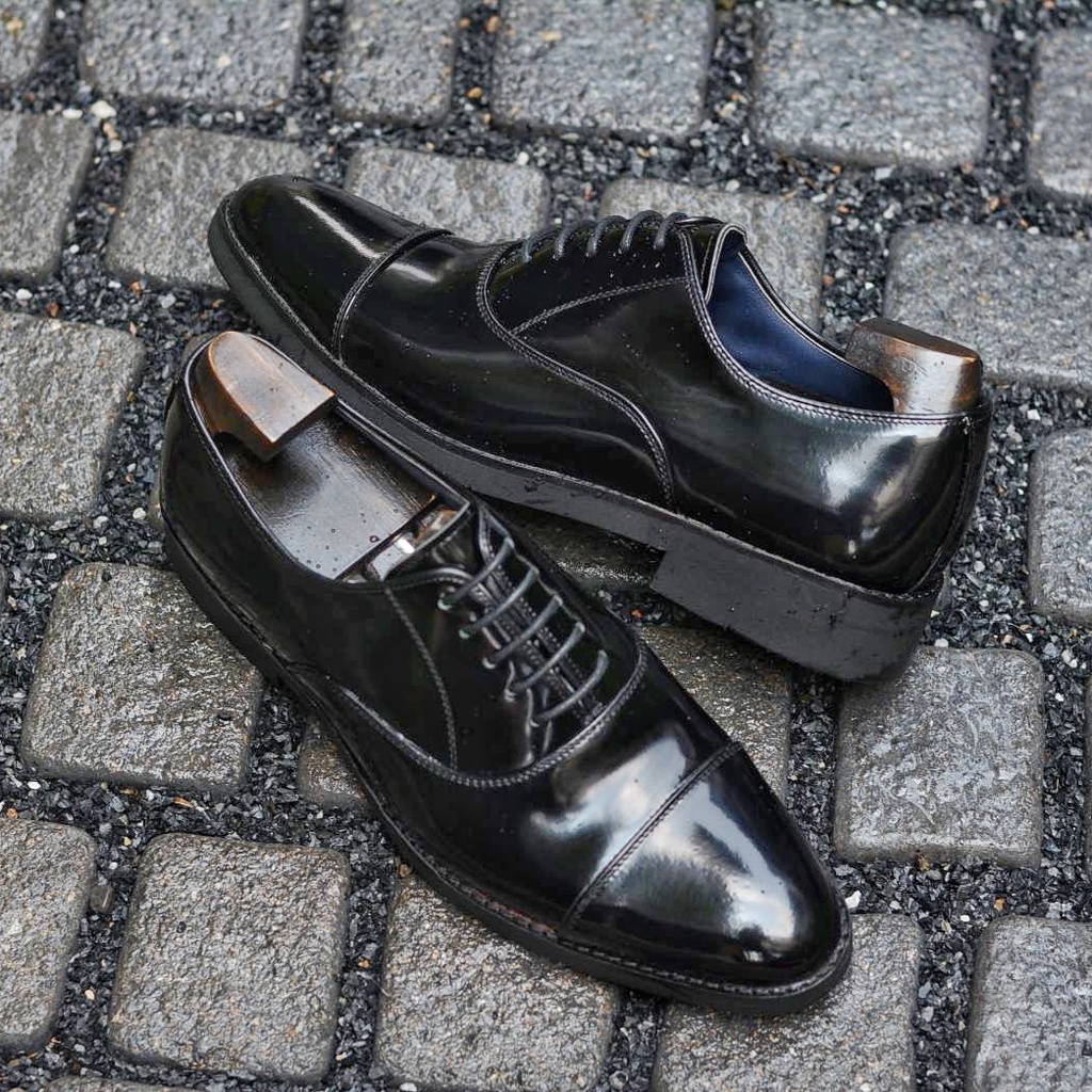 502-1 Arcobareno Oxfords Cap-Toe PianoBlack