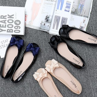 2020 new Korean shallow mouth bow single shoes sweet square head flat รหัสสินค้า S1155