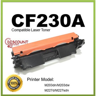 Discount4U สินค้าเทียบเท่า Toner P30A CF230A สำหรับเครื่องรุ่น HP M203dn/ M203dw/ M227d/ M227sdn/ M227fdn