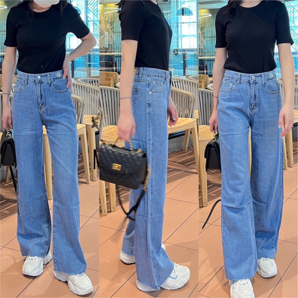K7711# กางเกงยีนส์ขากระบอก My Style
