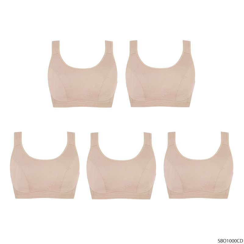 Sabina เสื้อชั้นใน (Set 5 ชิ้น) Invisible Wire (ไม่มีโครง) รุ่น Function Bra รหัส SBO1000CD สีเนื้อเ