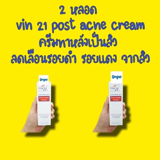 2 หลอด VIN21 POST ACNE CREAM 15 ml วิน 21 โพสต์ แอคเน่ ครีม สำหรับรอยดำ ปราศจากพาราเบน ครีมบำรุงผิวหน้า