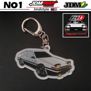 พวงกุญแจอะคริลิค จี้การ์ตูน Initial D AE86 อุปกรณ์เสริม สําหรับรถยนต์