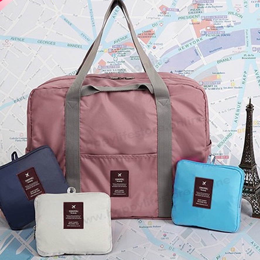 HappyLife กระเป๋าเดินทาง กระเป๋าพับได้อเนกประสงค์ shopping bag ใส่ของไปเที่ยว น้ำหนักเบา แข็งแรง ขนาด 32 ลิตร ส