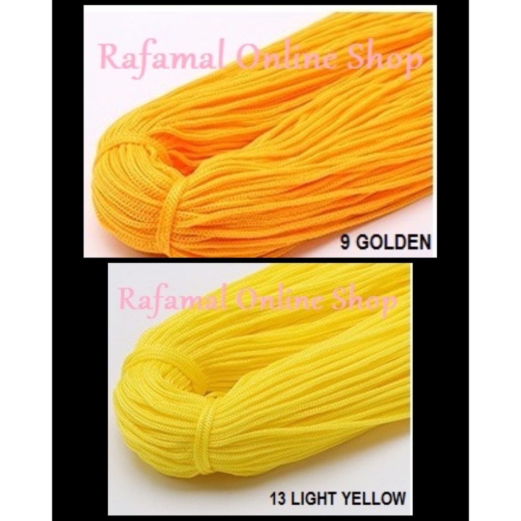 BENANG TALI PP 3 MM {200 GRAM} (COLOUR OPTION : GOLDEN & LIGHT YELLOW) BENANG KAIT CROCHET
