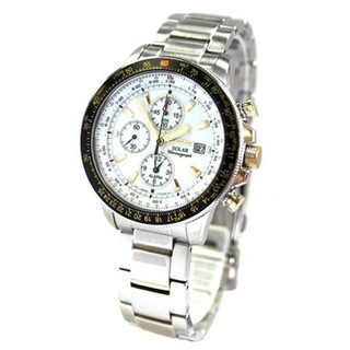 Seiko Solar Chronograph SSC011P1-White/Silver