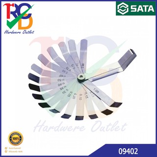 SATA ชุดฟิลเลอร์เกจ 16 ชิ้น 0.05-1.00mm. รุ่น 09402 (16 Pc. Feeler Gauge Set 0.05-1.00mm)