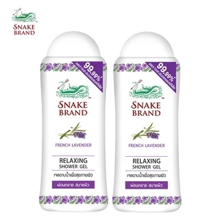 Snake Brand เจลอาบน้ำตรางู สูตรเย็น รีแล็กซิ่ง 180มล. 2 ขวด (เจลอาบน้ำ, ครีมอาบน้ำ, Shower Gel Relaxing) หอมผ่อนคลาย