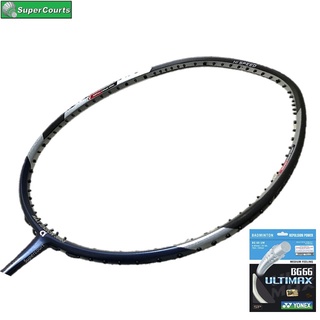 Apacs Lethal 10 【siap pasang tali 4 น็อต】Yonex BG66 Ultimax ไม้แบดมินตัน สีเทากรมท่า (1 ชิ้น)