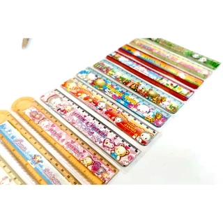 [รุ่นใส 15ซม.] ไม้บรรทัด พลาสติก แบบสั้น ลายการ์ตูน รุ่นประหยัด สุ่มลาย ขนาด 16ซม. น่ารักมากๆ