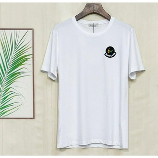 [100% Cotton] M0Ncler 2022 เสื้อยืดคอกลมแขนสั้นปักลายโลโก้สําหรับผู้ชาย