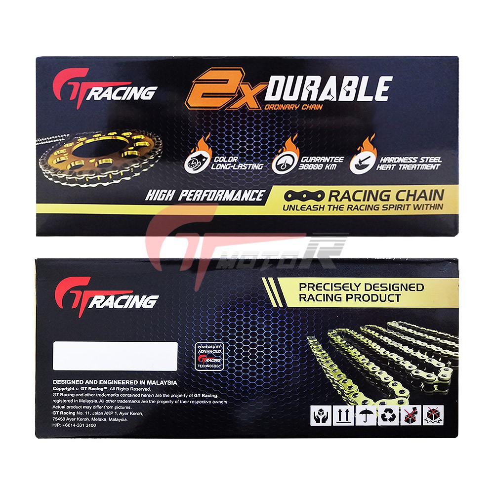 GTmotor GT Racing Gold Chain โซ่แข่งรถจักรยานยนต์ Rantai มอเตอร์ 428Hx122L / 428Hx132L / 415Hx132L /