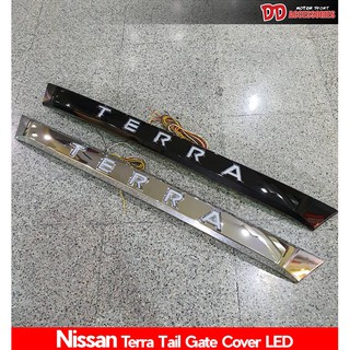 คิ้าฝากระโปรงท้าย nissan terra มีไฟ สีชุป สีดำ