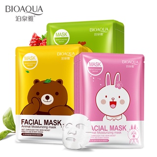 มาส์กหน้าไลน์หมี [ซากุระ/ทับทิม/ชาเขียว] มาส์ก Line bioaqua ไบโออควา 3 กลิ่น