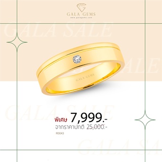 Gala Gems แหวนชาย เพชรแท้ ตัวเรือน 10K Gold ประดับเพชรเบลเยี่ยมแท้ มีใบรับประกัน Classic Mens Diamond Ring รหัส R0043