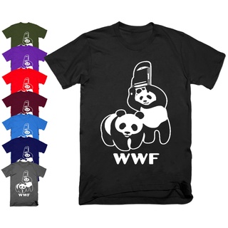 รายละเอียดเกี่ยวกับบุรุษมวยปล้ําแพนด้า WWF เสื้อยืดด้านบนตลก Banksy ตลกล้อเลียนของขวัญ S - 5XL {J[