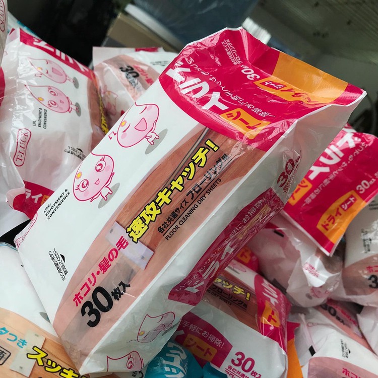 แผ่นถูพื้นดันฝุ่น ทิชชู่ทำความสะอาดพื้น เก็บเส้นผม/ผ้ารีฟิลถูพื้น/แผ่นเช็ดทำความสะอาดแบบแห้ง floor w