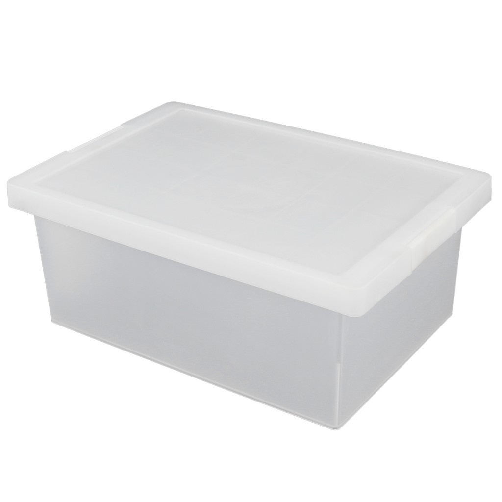 🌈۩☬JCJ กล่องพลาสติกมีฝาปิด ความจุ 14 ลิตร รุ่น 5222 A สีขาว |BAI|