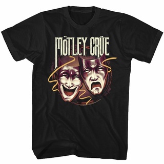 T-shirt  เสื้อยืด พิมพ์ลายหน้ากาก Motley Crue Drama สีดํา สําหรับผู้ใหญ่S-5XL