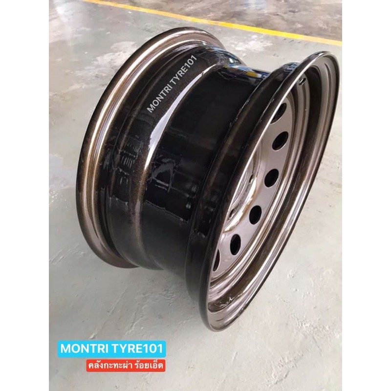 กะทะผ่าขอบ 14"x6.5" 5รู สีกันเมทัลลิค 2K รีโว่ วีโก้ หนาสุดในตลาด 7 มม. สินค้าใหม่บรรทุกสูงถึง6ตัน โ